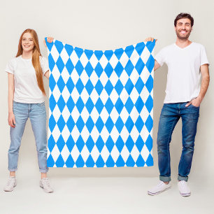 Cobertor De Velo Design de Verificadores de Ouros Branco Azul
