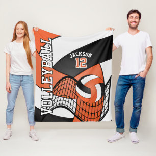 Cobertor De Velo Design de voleibol - Laranja, branco, preto