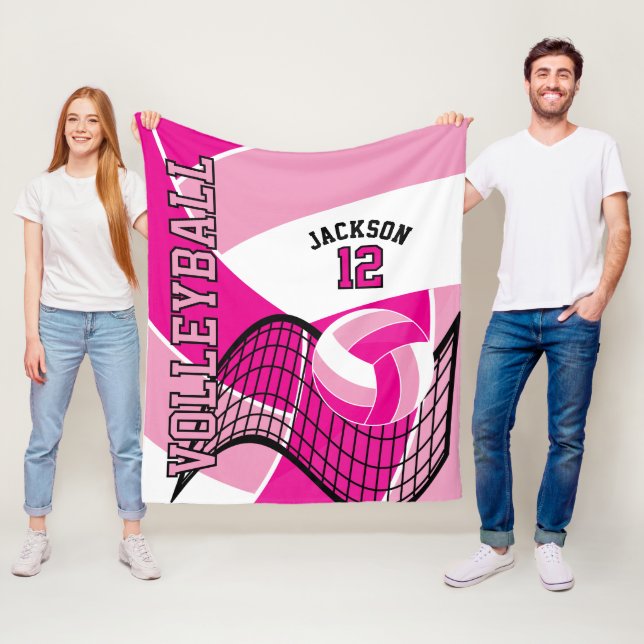 Cobertor De Velo Design de voleibol 🏐 - Rosa e Branco (In Situ)