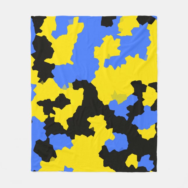 Cobertor De Velo Design do abstrato preto amarelo (Frente)