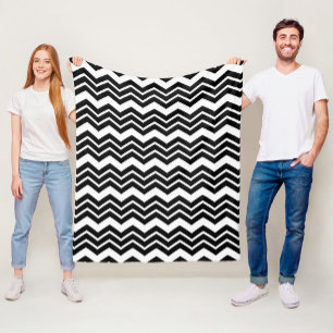Cobertor De Velo Design do padrão Chevron preto branco Zigzag preto