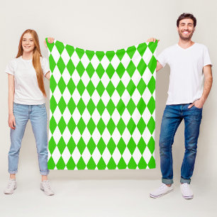 Cobertor De Velo Design dos Verificadores de Ouros Branco Verde