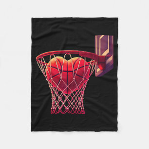 Cobertor De Velo Design e Basquete Coração Fãs de Esportes Jogadore