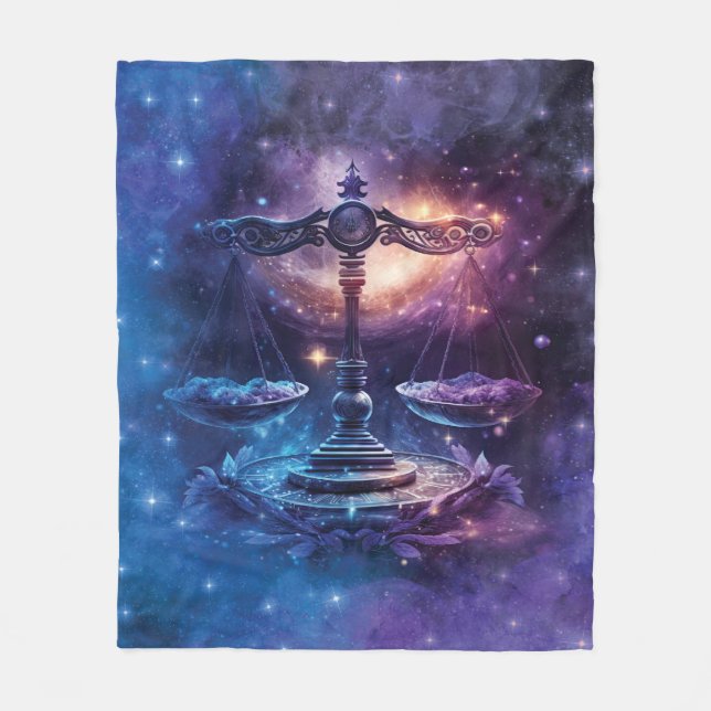 Cobertor De Velo Design em Aquarela do Signo de Libra (Frente)