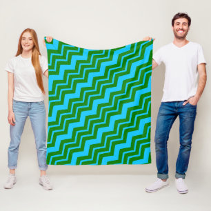 Cobertor De Velo Design em Zigue-Zague Chevron Azul Verde
