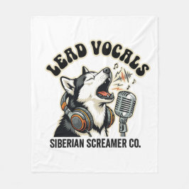 Cobertor De Velo Design Engraçado de Cachorro Vocal Líder Husky 
