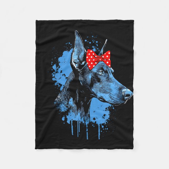 Cobertor De Velo design engraçado de doberman para amantes de cães  (Frente)