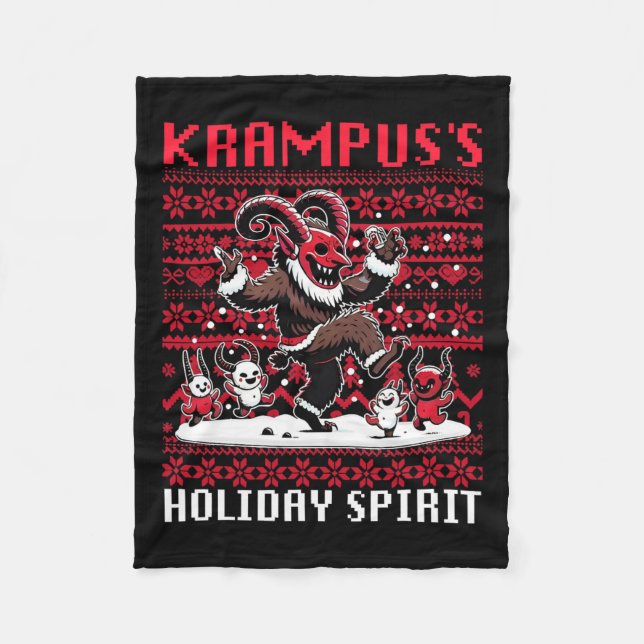 Cobertor De Velo Design Espírito de Férias do Krampus Época de Nata (Frente)