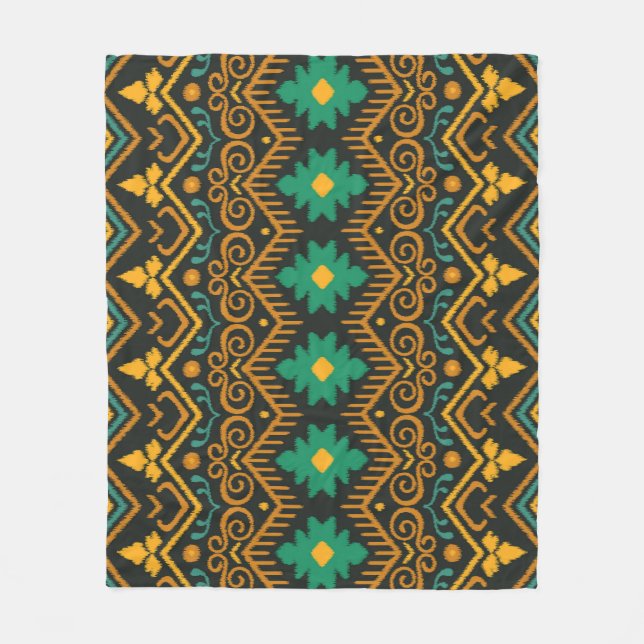 Cobertor De Velo Design Étnico Tecido Ikat bordado (Frente)