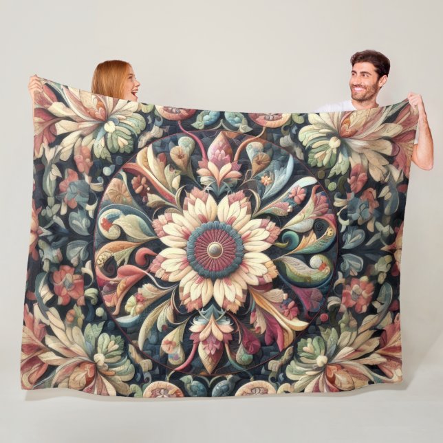 Cobertor De Velo Design Floral Abstrato Incluso (In Situ)