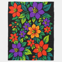 Cobertor De Velo Design Floral Vibrante com Flores Coloridas