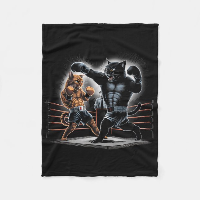 Cobertor De Velo Design Gráfico Boxing Boxings Gatinho (Frente)