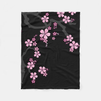 Cobertor De Velo Design japonês Black Pink Sakura: