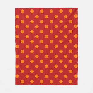 Cobertor De Velo Design Laranja Bolinhas de Fundo Vermelho