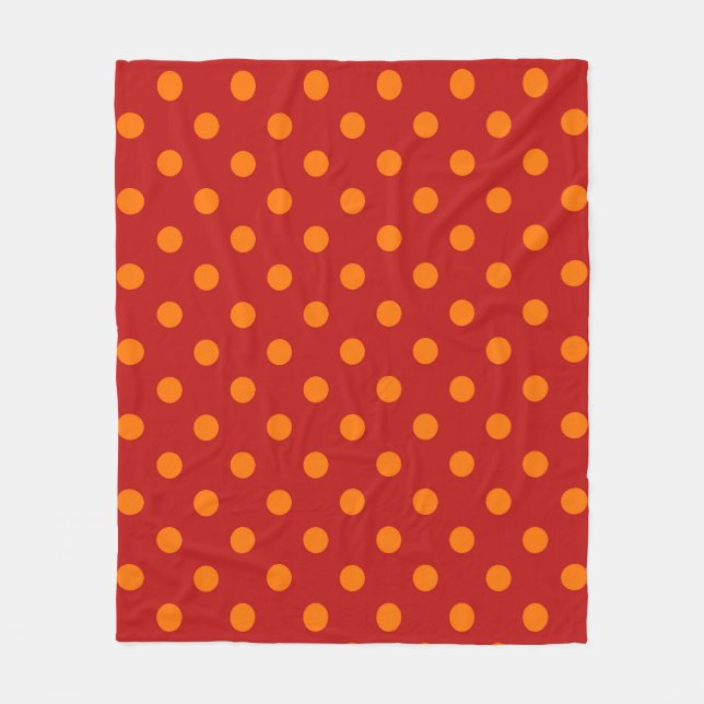 Cobertor De Velo Design Laranja Bolinhas de Fundo Vermelho (Frente)