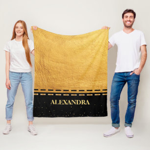 Cobertor De Velo Design luxuoso preto e Dourado