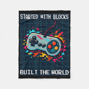 Cobertor De Velo Design Retro Gamer Para Homens Começou Com Blocos