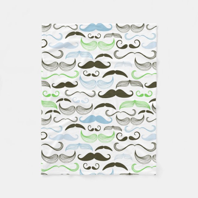 Cobertor De Velo Design verde, azul & preto do bigode (Frente)
