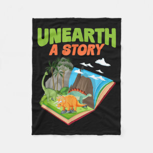 Cobertor De Velo Desvendar uma História Livro de Dinossauro Leitura