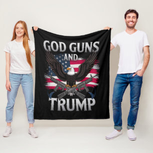 Cobertor De Velo Deus Armas E Trump Águia Bandeira Americana Vintag