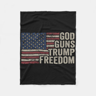 Cobertor De Velo Deus Armas Trump Liberdade - Pro Arma Bandeira EUA