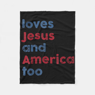 Cobertor De Velo Deus Cristão 4 De Julho Ama Jesus E América