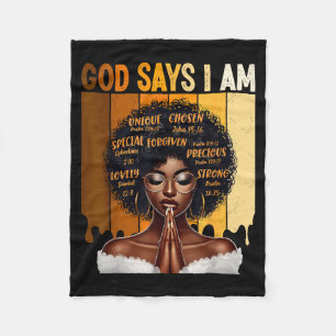 Cobertor De Velo Deus Diz Eu Sou História Negra Melanina Menina Afr