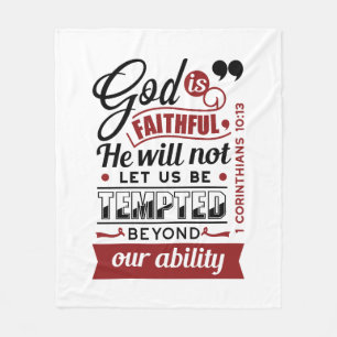 Cobertor De Velo Deus É Fiel – 1 Coríntios 10:13 Versículo Bíblico
