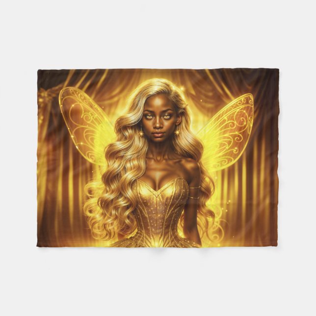 Cobertor De Velo Deusa mística da luz com asas de fadas radiantes (Frente (Horizontal))