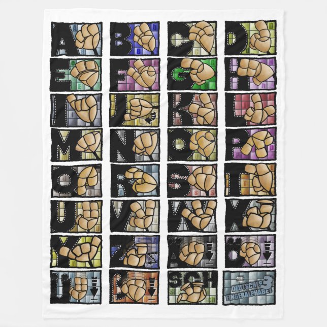 Cobertor De Velo Deutsches Fingeralphabet 3 (2025) (Frente)