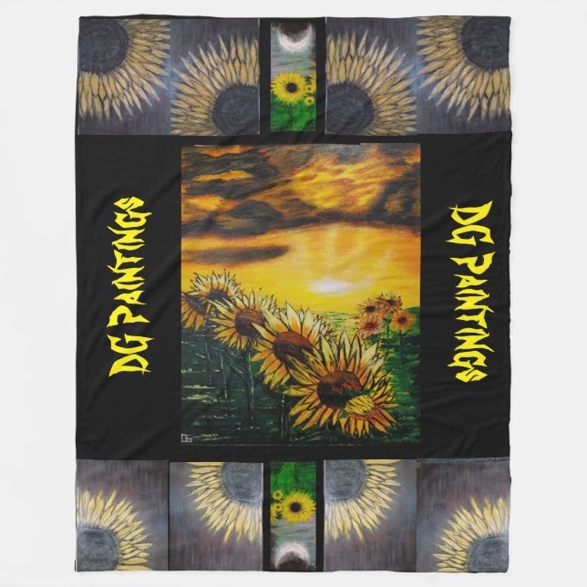 Cobertor De Velo DG Paintings Sunflower Fields Blanket (Frente)