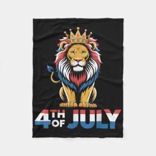 Cobertor De Velo Dia 4 de julho Lion American Flag Independence Day