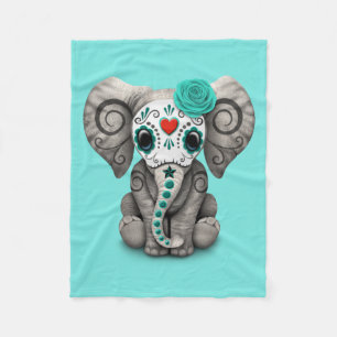 Cobertor De Velo Dia azul do elefante inoperante