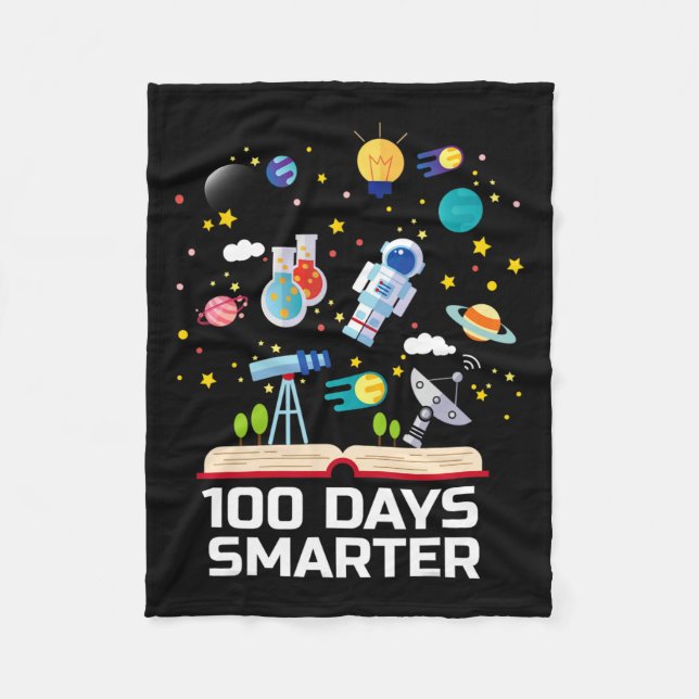 Cobertor De Velo Dia Da Escola 100 Dias Mais Inteligentes Espaço De (Frente)