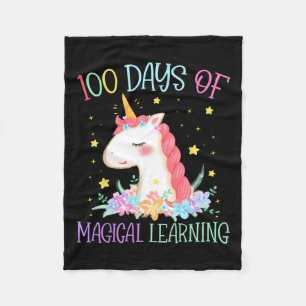 Cobertor De Velo Dia Da Escola Unicórnio 100 Dias Gi De Aprendizado