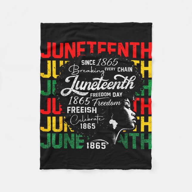 Cobertor De Velo Dia da liberdade Juneteenth 1865 quebrando todas a (Frente)