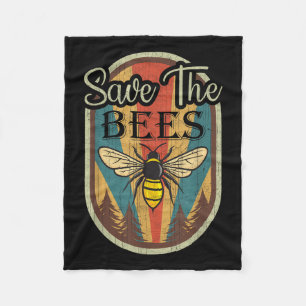 Cobertor De Velo Dia da Terra Salve as Abelhas Gráfico Retro Dia da