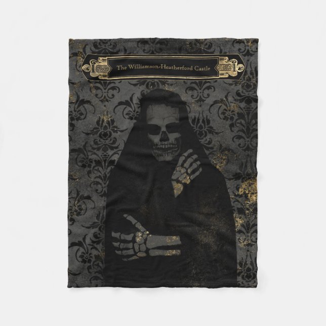 Cobertor De Velo Dia das Bruxas | Fleece-Blanket | Grim Reaper (Frente)