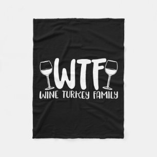 Cobertor De Velo Dia de Ação de Graças da Família Wtf Wine Turkey
