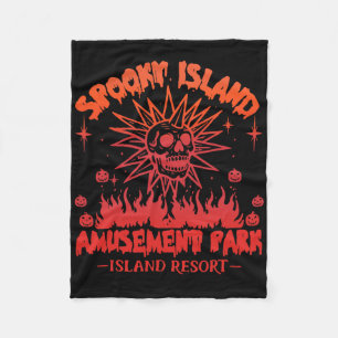 Cobertor De Velo Dia de as Bruxas engraçado Spooky Island Est 2002