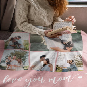 Cobertor De Velo Dia de as mães ama sua mãe foto colagem rosa