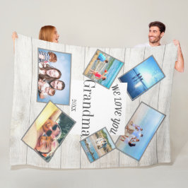 Cobertor De Velo Dia de as mães Vovó Família Foto Da Madeira Rústic