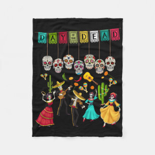 Cobertor De Velo Día De Los Muertos Skeleton - Dia Mexicano Do D