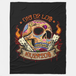 Cobertor De Velo Día de Muertos Skull