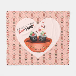 Cobertor De Velo Dia de os namorados de amor, rosa-branca, Kawaii S