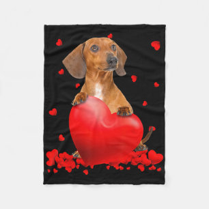 Cobertor De Velo Dia de os namorados de Natal do Heart Dachshund Do