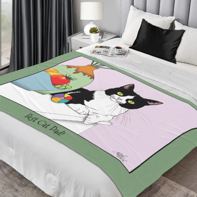 Cobertor De Velo Dia de os pais Tuxedo Cat (Criador carregado)