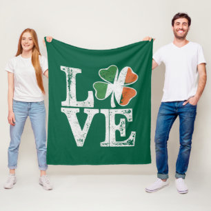 Cobertor De Velo Dia de São Patrício Amor Sortudo Trevo Irlandês Ve