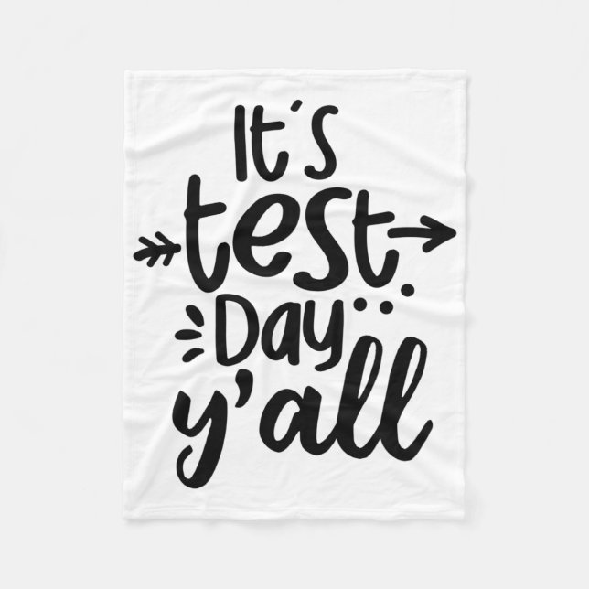 Cobertor De Velo Dia de Teste Yall Cute Test Day Para Professores (Frente)