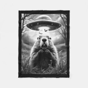 Cobertor De Velo Dia Divertido do Ground Hog Fofa Selfie do Ground